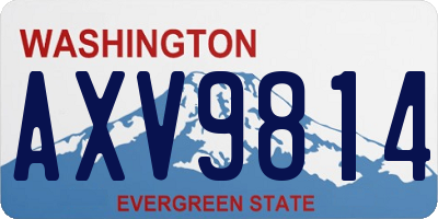 WA license plate AXV9814
