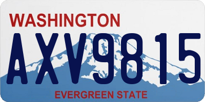 WA license plate AXV9815