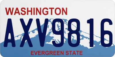 WA license plate AXV9816