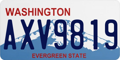 WA license plate AXV9819