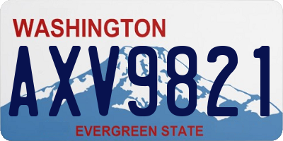 WA license plate AXV9821