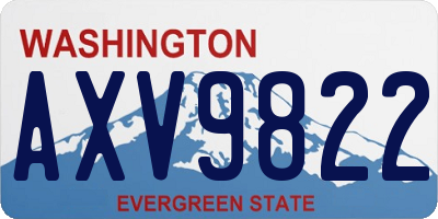 WA license plate AXV9822