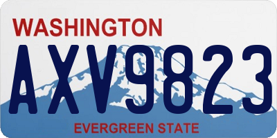 WA license plate AXV9823