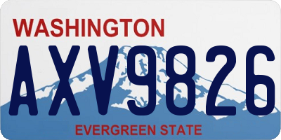 WA license plate AXV9826