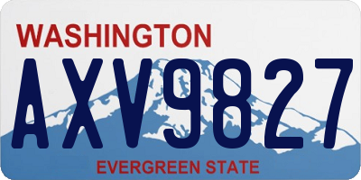 WA license plate AXV9827