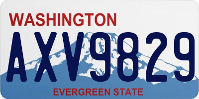 WA license plate AXV9829