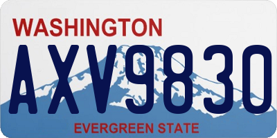 WA license plate AXV9830