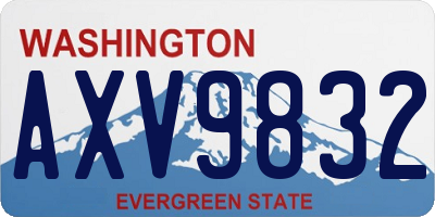 WA license plate AXV9832
