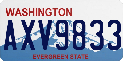 WA license plate AXV9833