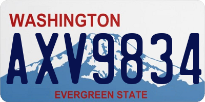 WA license plate AXV9834