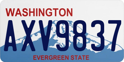 WA license plate AXV9837