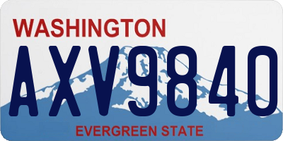 WA license plate AXV9840