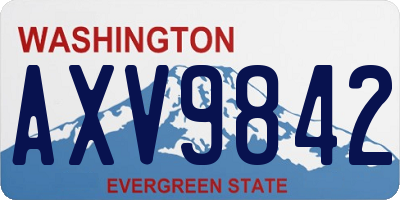 WA license plate AXV9842