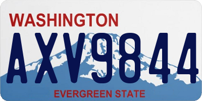WA license plate AXV9844