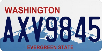 WA license plate AXV9845
