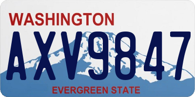 WA license plate AXV9847