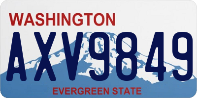 WA license plate AXV9849
