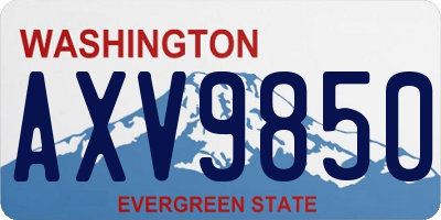 WA license plate AXV9850