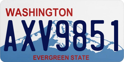 WA license plate AXV9851