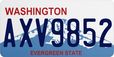WA license plate AXV9852