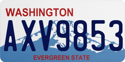 WA license plate AXV9853