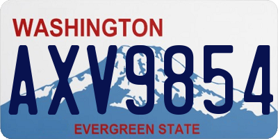 WA license plate AXV9854
