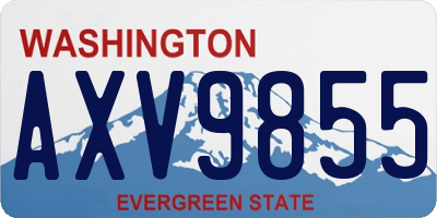 WA license plate AXV9855