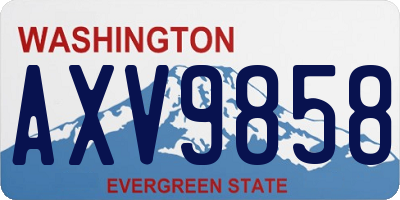 WA license plate AXV9858