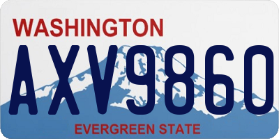 WA license plate AXV9860
