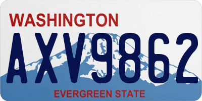 WA license plate AXV9862