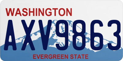 WA license plate AXV9863