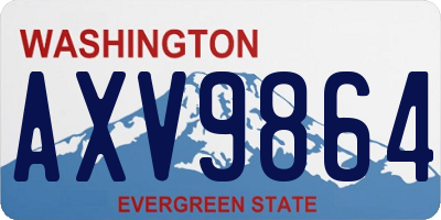 WA license plate AXV9864