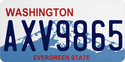 WA license plate AXV9865