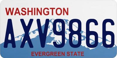 WA license plate AXV9866