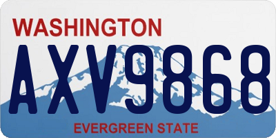 WA license plate AXV9868