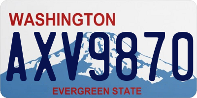 WA license plate AXV9870
