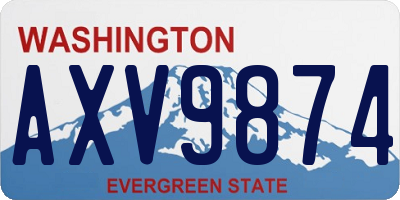 WA license plate AXV9874