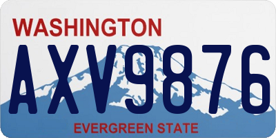 WA license plate AXV9876
