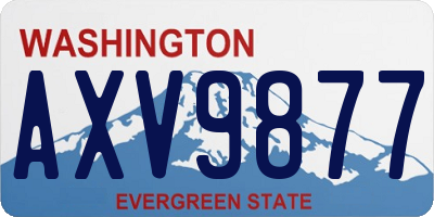 WA license plate AXV9877