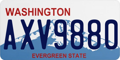 WA license plate AXV9880