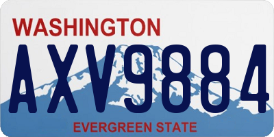 WA license plate AXV9884