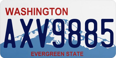 WA license plate AXV9885