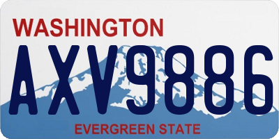 WA license plate AXV9886