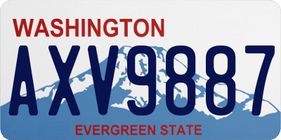 WA license plate AXV9887