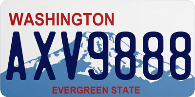 WA license plate AXV9888