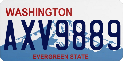 WA license plate AXV9889