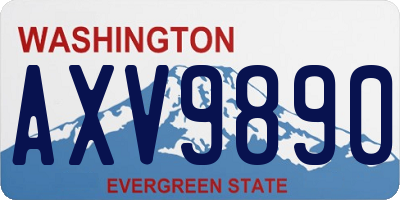 WA license plate AXV9890