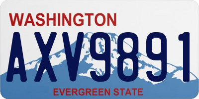 WA license plate AXV9891