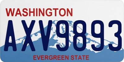 WA license plate AXV9893