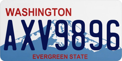 WA license plate AXV9896